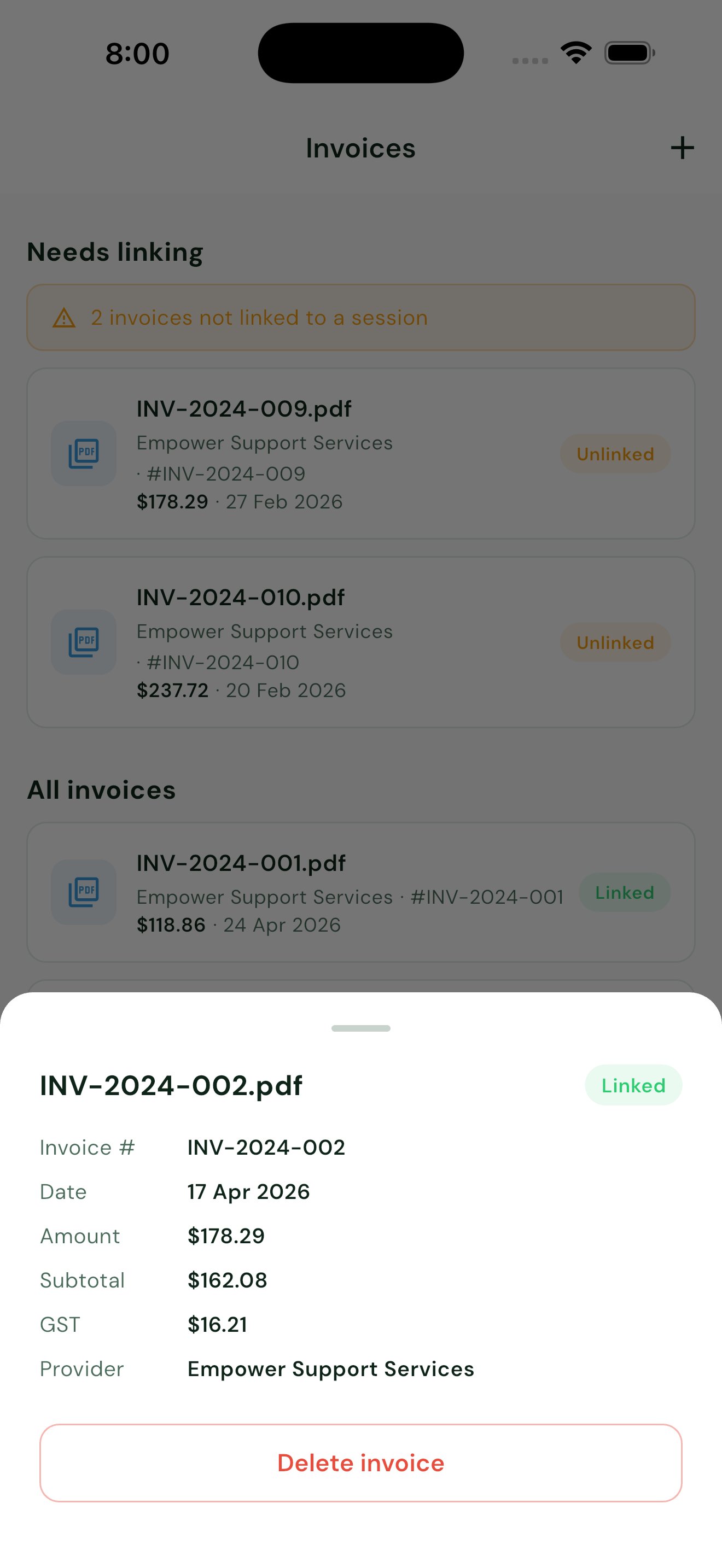 ShiftProof home screen showing session history and proof scores